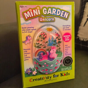Mini garden unicorn girls chia seed gift set children's sparkle cute pony flower